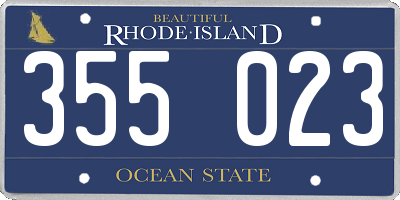 RI license plate 355023