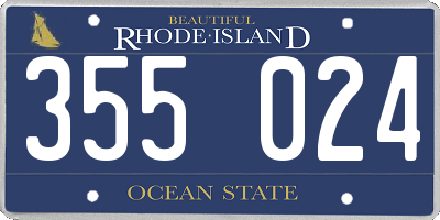 RI license plate 355024