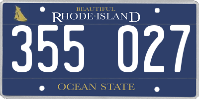 RI license plate 355027