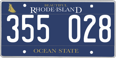 RI license plate 355028