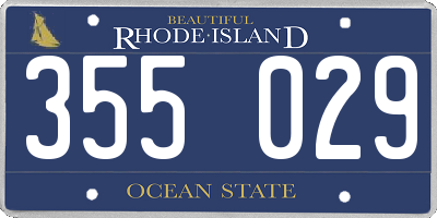 RI license plate 355029
