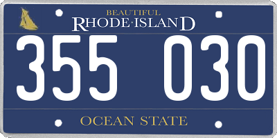 RI license plate 355030