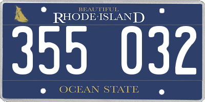 RI license plate 355032