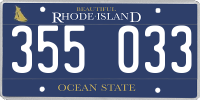 RI license plate 355033