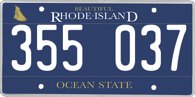 RI license plate 355037