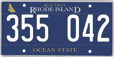 RI license plate 355042