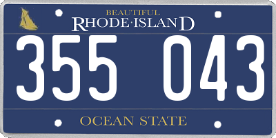 RI license plate 355043