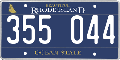 RI license plate 355044