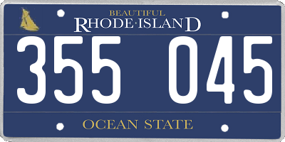 RI license plate 355045