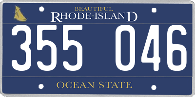 RI license plate 355046