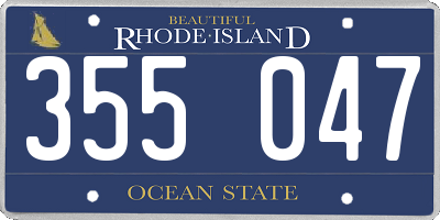 RI license plate 355047
