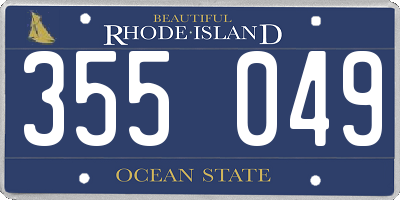 RI license plate 355049