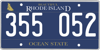 RI license plate 355052