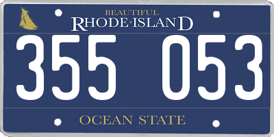 RI license plate 355053