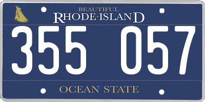 RI license plate 355057