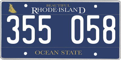 RI license plate 355058