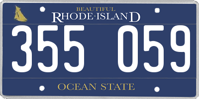 RI license plate 355059