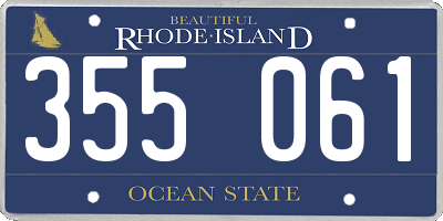 RI license plate 355061