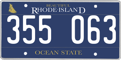 RI license plate 355063