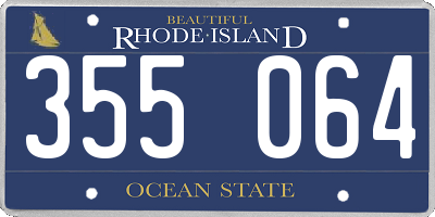 RI license plate 355064