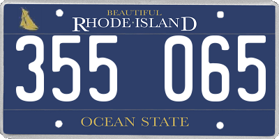 RI license plate 355065