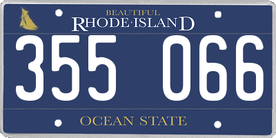 RI license plate 355066