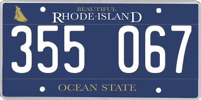 RI license plate 355067
