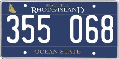 RI license plate 355068