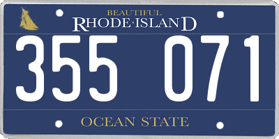 RI license plate 355071