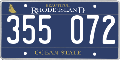 RI license plate 355072