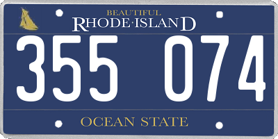 RI license plate 355074