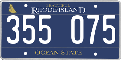 RI license plate 355075