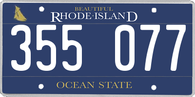 RI license plate 355077