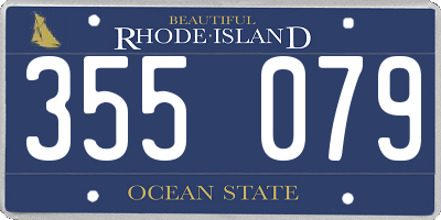 RI license plate 355079