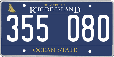 RI license plate 355080