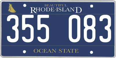 RI license plate 355083