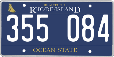 RI license plate 355084