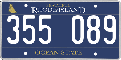 RI license plate 355089