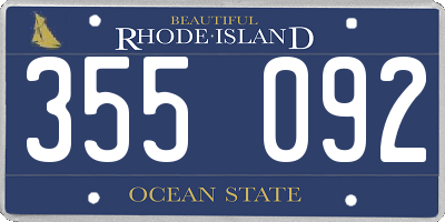 RI license plate 355092