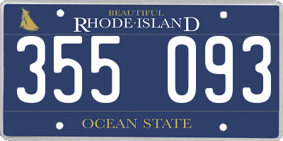 RI license plate 355093