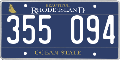 RI license plate 355094