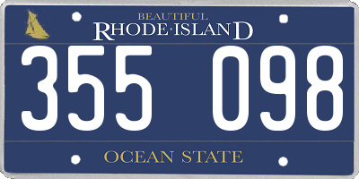 RI license plate 355098