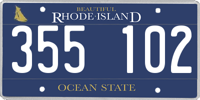 RI license plate 355102