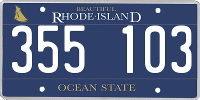 RI license plate 355103