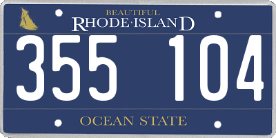 RI license plate 355104