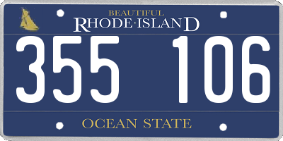 RI license plate 355106