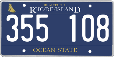 RI license plate 355108