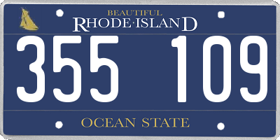 RI license plate 355109