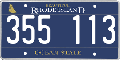 RI license plate 355113
