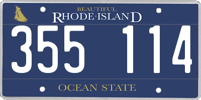 RI license plate 355114
